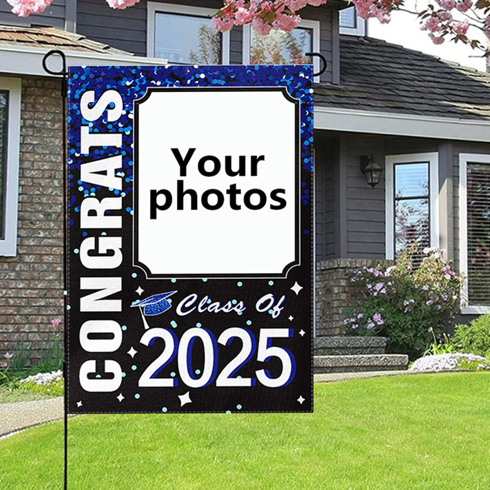 WXLCISI Graduation Garden Flag Class Of 2025 Graduation Senior Yard Sign With Name And School Name Customized Outdoor Graduate Flags Banner Party Decorations